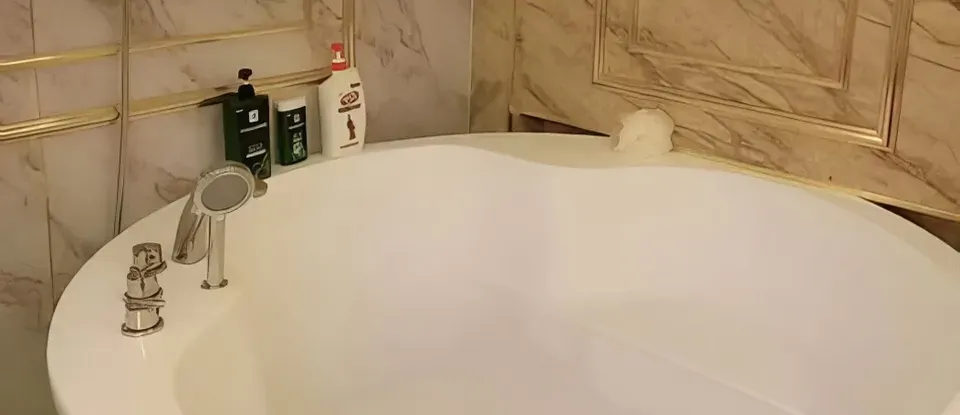 心形的 浴缸與 淋浴設備 特寫