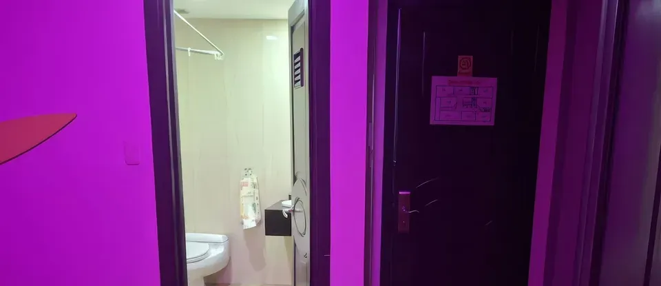 紫色 燈光 之中 洗手間