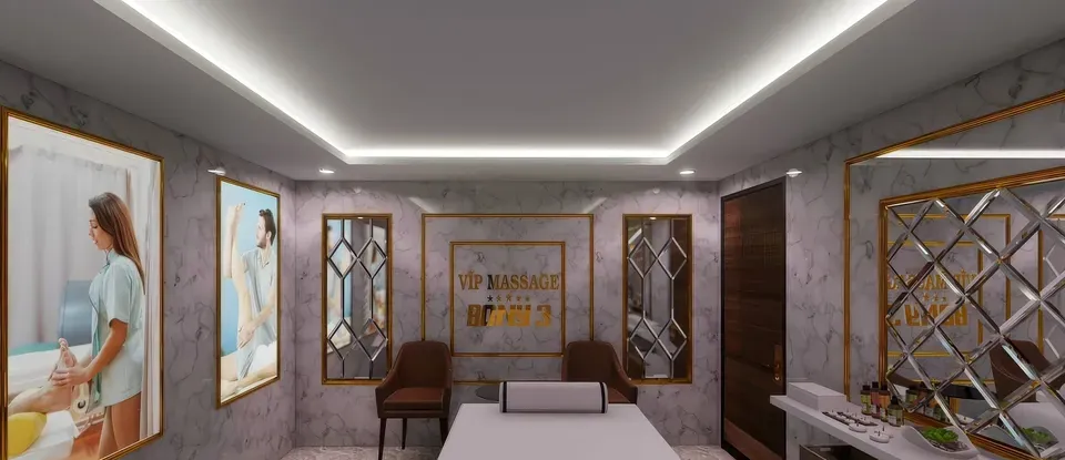 高級感十足的 室內裝潢的 VIP 按摩房間