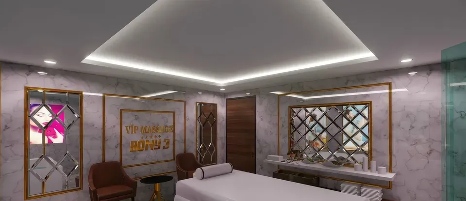 現代化 設計的 VIP 按摩房內